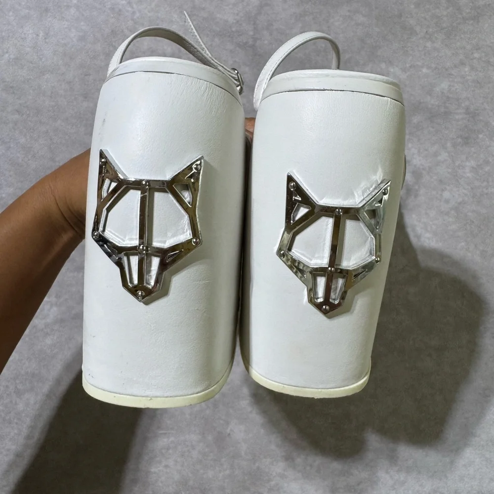 Naked Wolfe Cream Platform Heels